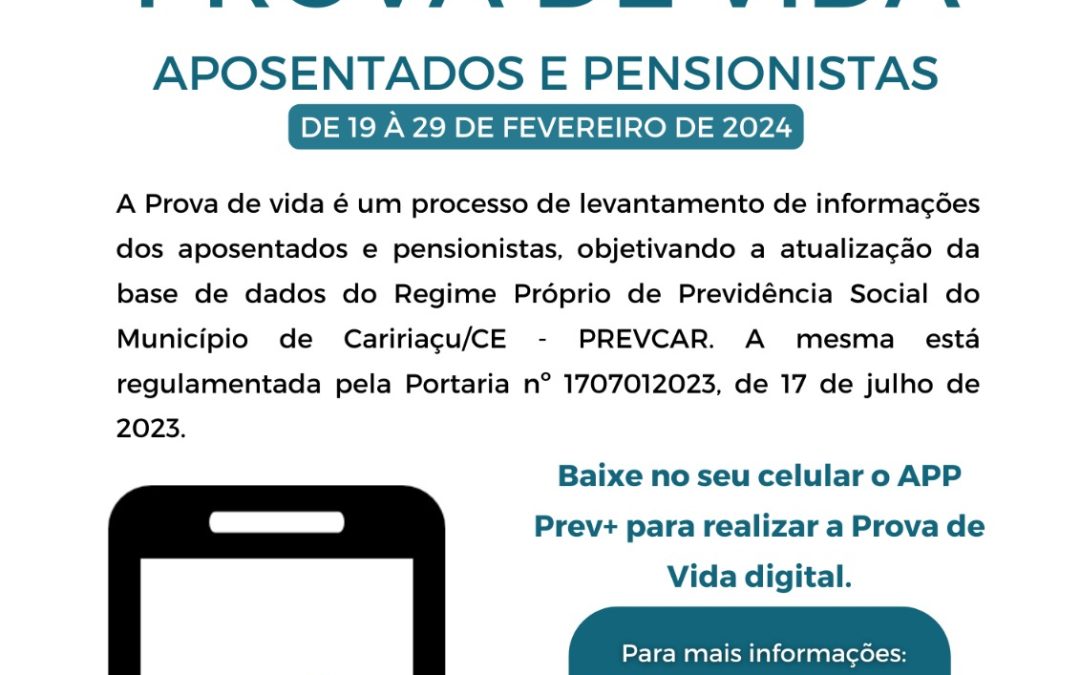 COMPROVAÇÃO DE VIDA – 2024